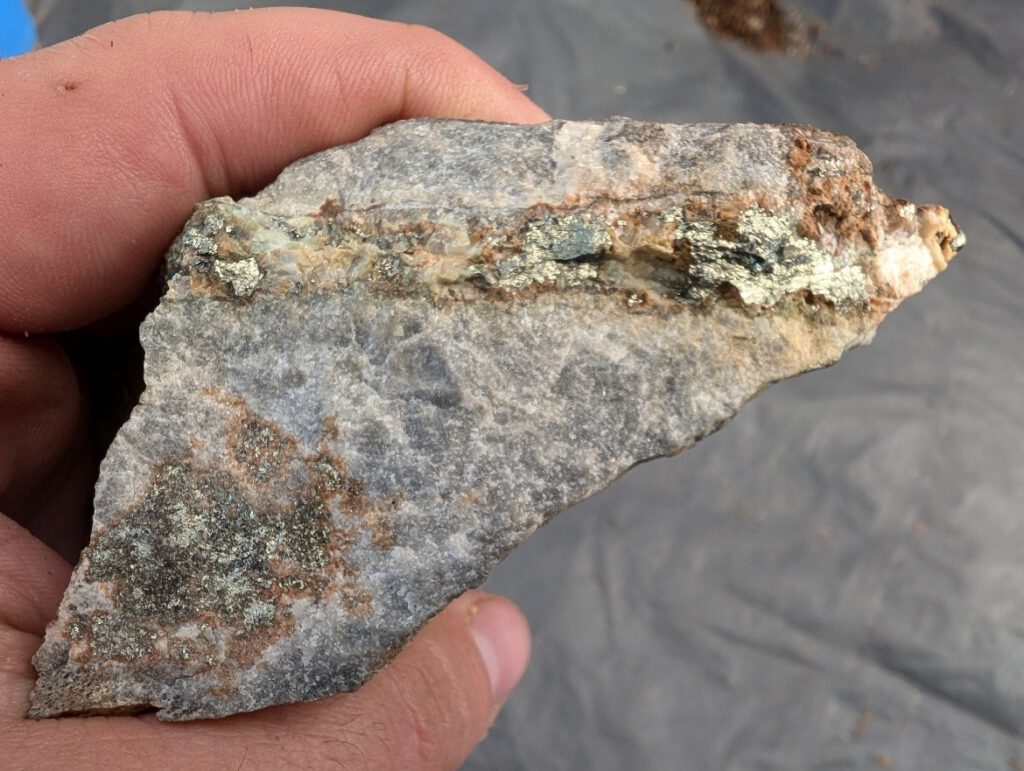Chalcopyrite Rich Vein In Dolomite At Slope Showing
