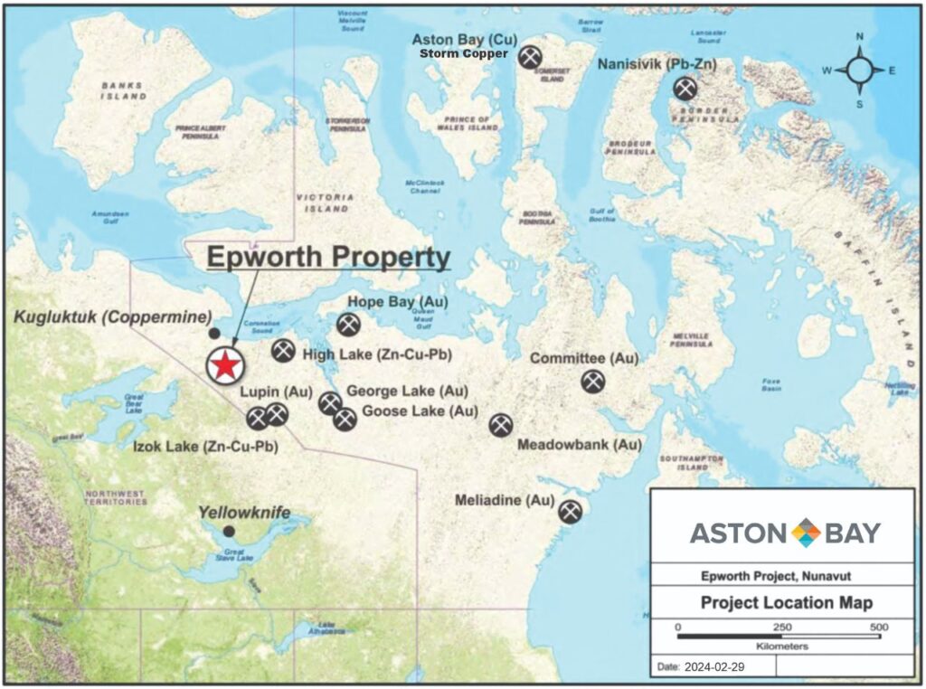 Figure 2: Location of the Epworth Property, Nunavut, Canada.