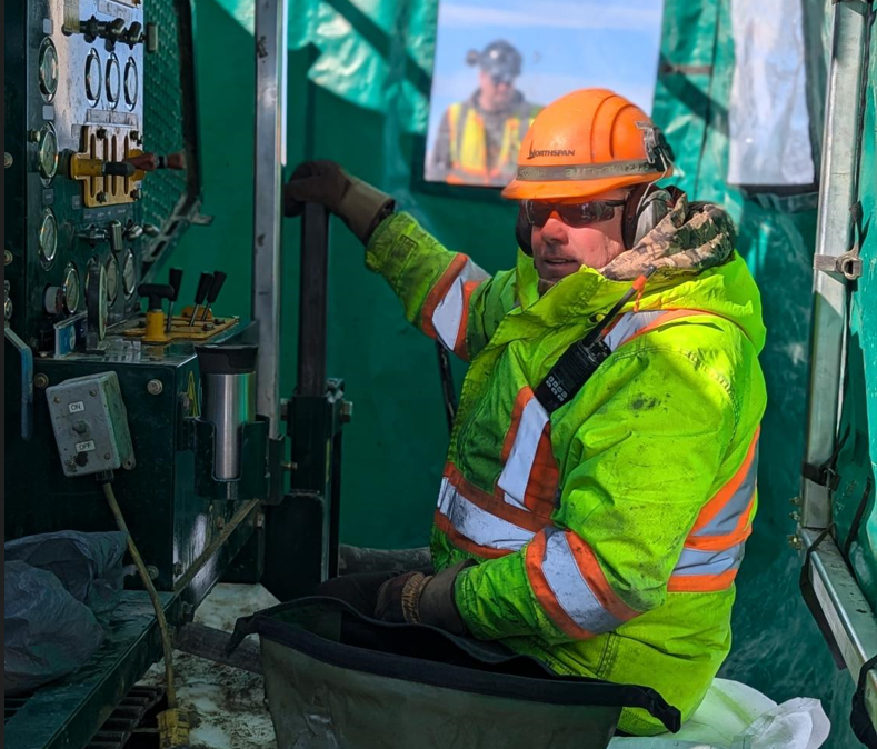 Figure 1: Reverse Circulation (RC) drilling underway at the Cyclone Deposit, Storm Project, Nunavut.