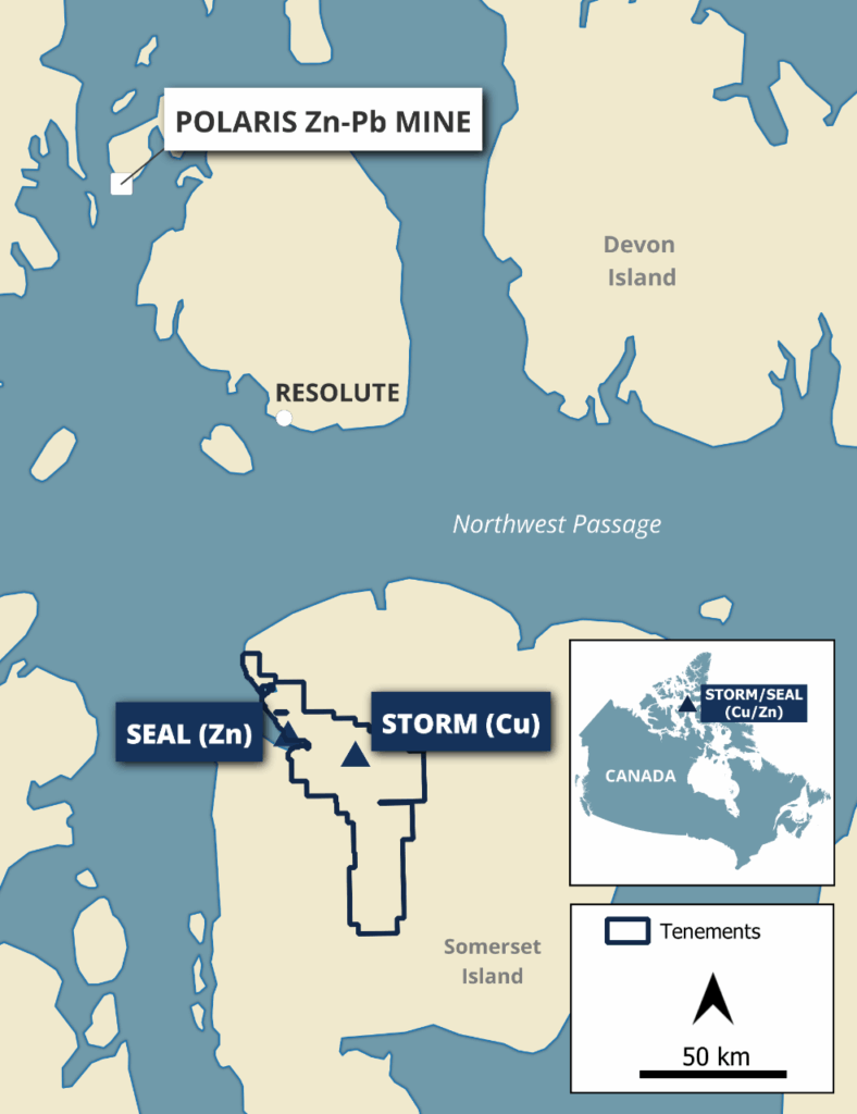Figure 1: Location and claims block of the Storm Project.