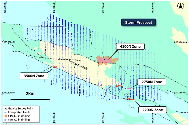 Figure 9: Ground gravity station locations overlaying geology.